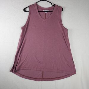 Womens Athleta Medium Tank Top Mauve Relaxed Fit Hi Low Hem Yoga Activewear